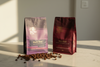Duo Bundle: Ukarai and Maka 250g coffee bags on a light counter – Marnka & Co.